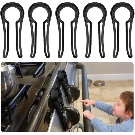 Couvre-boutons de cuisinière à gaz de sécurité pour enfants (lot de 5) (1/5)