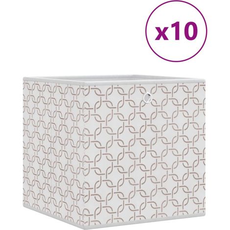 Maison Exclusive - Scatole Portaoggetti 10 pz Crema 32x32x32cm Tessuto non Tessuto (1/5)
