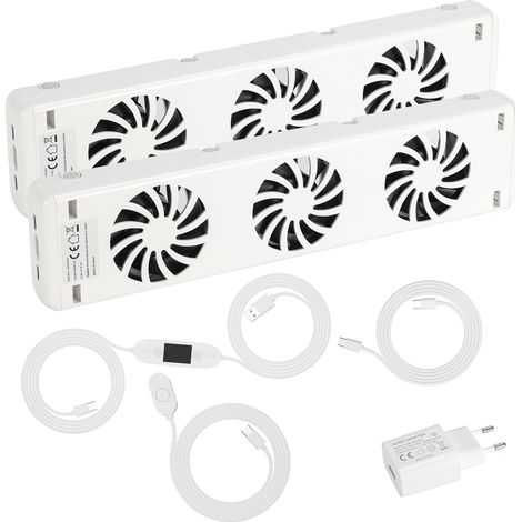 Jiubiaz Heizkörperverstärker-Duo Set  Drei Windlöcher -Temperature adjustable Geeignet für eine Länge von 100 cm Radiator-ventilator (1/5)
