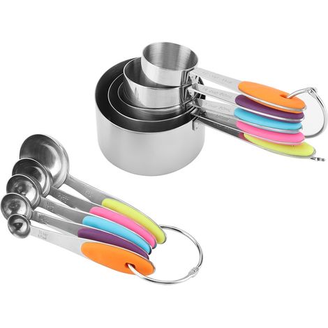 10-teiliges Set aus Edelstahllöffeln und Messbechern, Backutensilien (1/5)