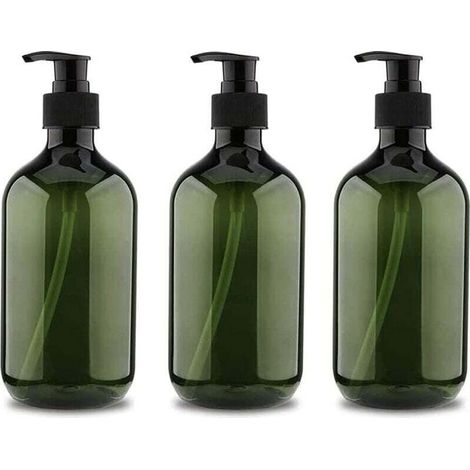 3Pcs 5ooml Flacons Pompes, Bouteille de Shampooing, Distributeurs de Liquide Rechargeables Flacon Distributeur, Bouteille Vide Rechargeable de PompeBouteilles de Pompe à Savon Vides Rechargeables (1/4)