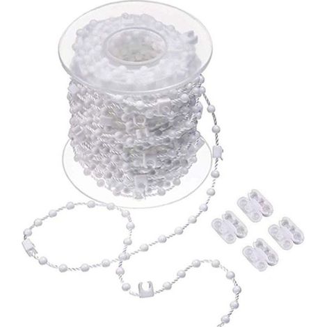 Chaînette de lestage pour stores verticaux (10 mètres, 100 clips) pour lames de 89 mm (3,5 pouces) (1/5)