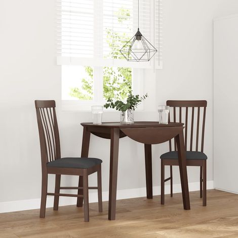 Esszimmerstühle mit Kissen 2 Stk. Braun Massivholz Gummibaum (1/5)
