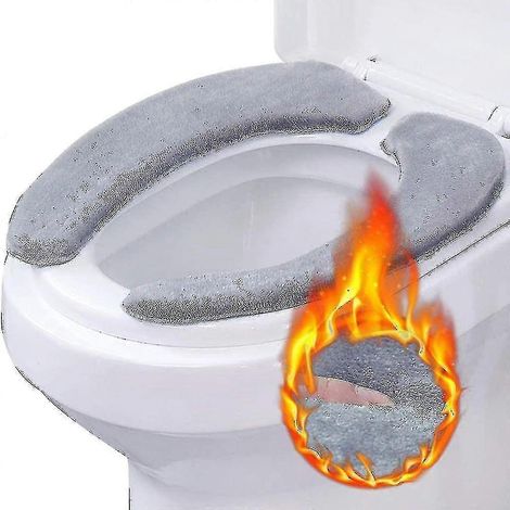 1 paire de coussins de siège de toilette, housse de protection rembourrée épaisse et chaude pour adulte (1/4)
