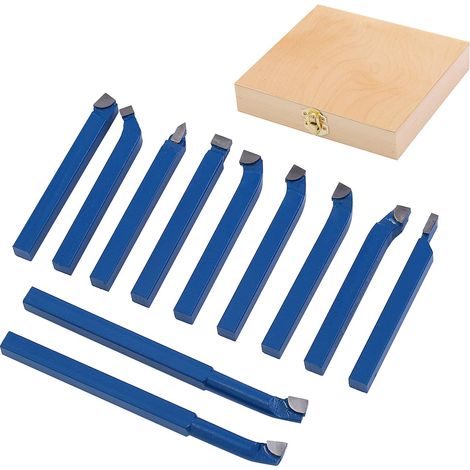 Ensemble de 11 outils de tournage, de fraisage et de coupe, 8 x 8 mm, pointe en carbure cémenté, alésage brasé, fraise à souder pour tours CNC, ingénierie des métaux 11011808 (1/5)