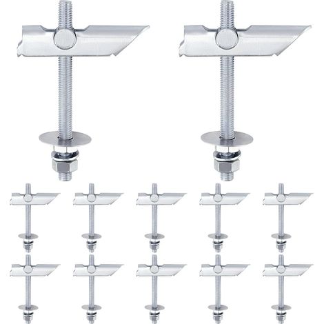 APEX 12PCS M8x100mm Suspente Placo Robuste, Cheville à Bascule en Acier au Carbone Galvanisé pour Fixer des Éléments aux Plafonds et aux Plaques de Plâtre (1/5)