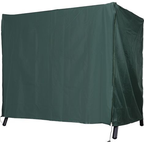 Housse de protection pour balancelle Hollywood 3 places, imperméable et résistante à l'hiver, en bâche anti-UV et tissu Oxford 420D indéchirable, 177 x 114 x 152 cm, vert foncé. (1/4)