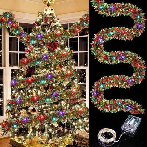 Guirlande Lumineuse En Rotin Artificiel - 500 Cm - Pour Décoration De Porte Cheminée Armoire Tv Arbre De Noël - 1 Pièce (1/5)