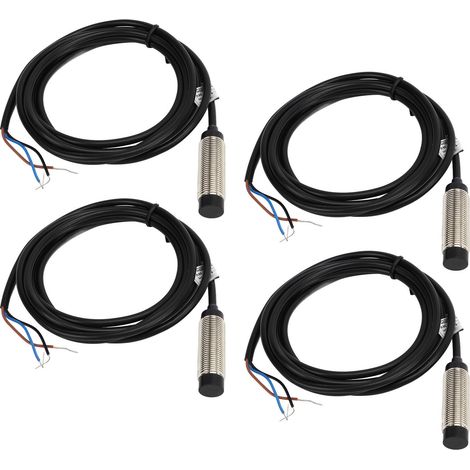 Lot de 4 capteurs inductifs de proximité 12mm, sonde NPN 3 fils NO, détection 4mm, interrupteur de présence 6-36VDC (1/5)