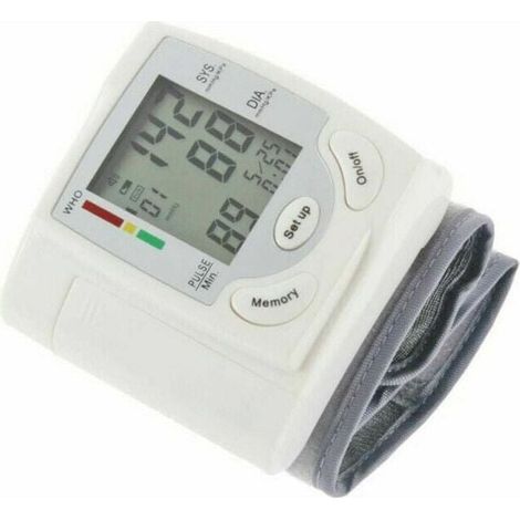 Tensiomètre Poignet - Mesure Pression Artérielle Systolique Et Diastolique - Affichage LCD Grand Ecran - Bracelet Ajustable 13.5-21.5 Cm - 1 Unite