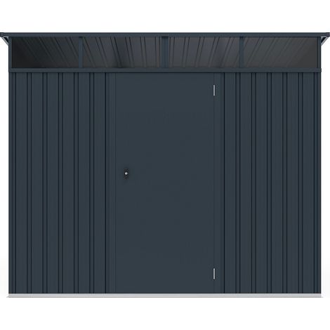 Abri de jardin métal en acier galvanisé - 0,4 mm - gris anthracite 6,6 m² - CLAFTON (1/3)