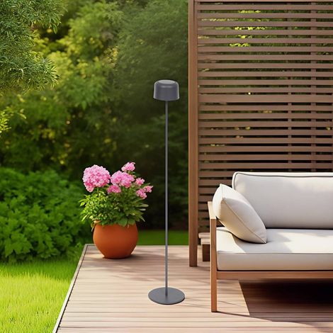 Lampadaire Bolty solaire gris graphite H120cm - Hespéride