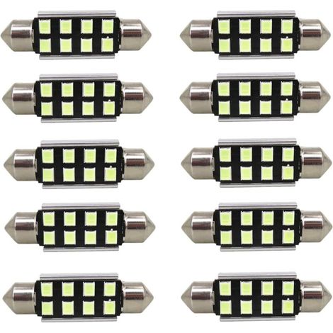 Soffitten-LED-Leuchtmittel, 31 mm, 2835 SMD, superhell, weiß, eisblau, Ersatz für Auto-LED-Lichtkuppel, Kartenlesung, Nummernschildbeleuchtung, 10 Stück