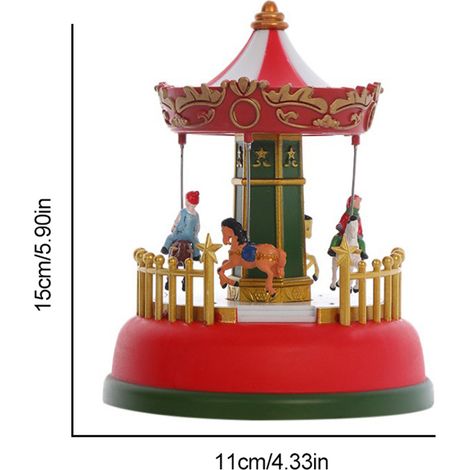 Mini boîte à musique de Noël, carrousel musical lumineux, grande roue animée, cadeau de Noël romantique, décoration de bureau (1/5)