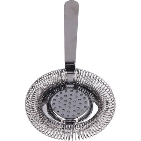 Passoire à cocktail professionnelle en acier inoxydable noir plaqué, filtration fine, idéale pour les bars, restaurants et fêtes. (1/5)