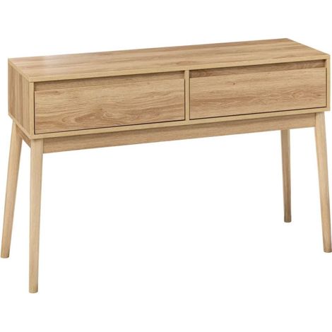 Console Design 2 Tiroirs "Abana" 114cm Naturel (1/4)