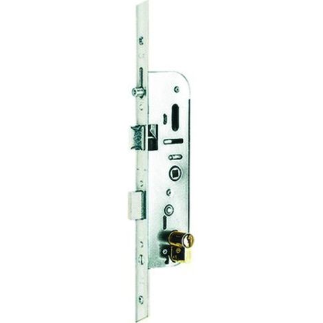 Vachette – Crémone-serrure 4 points – Pêne médian rectangulaire A2P en acier moulé – Galet réglable ± 7 mm – Pour coffre en acier zingué blanc