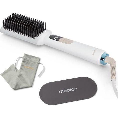 Brosse lissante chauffante MEDION MD19859 46 W Blanc 5 niveaux 165–210°C (1/5)