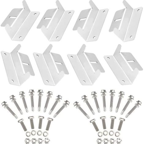 Supports en Z pour le montage de panneaux solaires sur caravanes, voitures, camions, maisons, toits isolés (8 unités). (1/4)