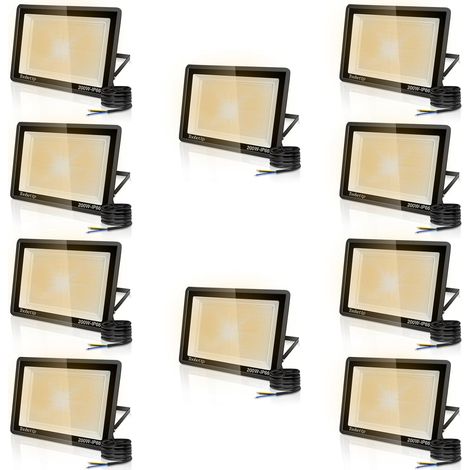10PCS 200W Projecteur LED Extérieur, Spot LED Exterieur 20000LM Super Lumineux 3500K Blanche Chaude Éclairage de Sécurité Extérieur IP66 Imperméable pour Garage Jardin Terrasse Parking (1/5)