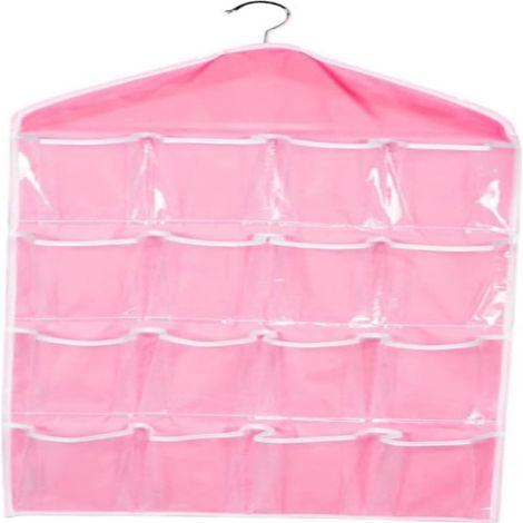 1 Organiseur de vêtements, 16 poches, Polyester épais, Fixation murale, Porte et armoire, Chambre et bureau (1/5)