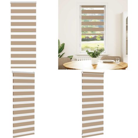 vidaXL Zebrarollo Sandbraun 55x100 cm Stoffbreite 50,9 cm Polyester (1/5)