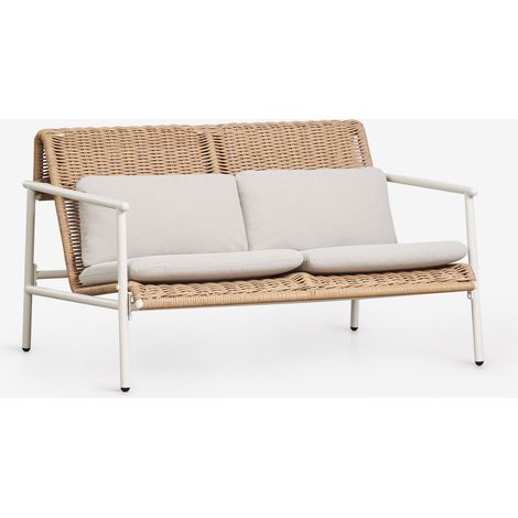 Divano da giardino a 2 posti in alluminio e rattan sintetico Duroli SKLUM            
