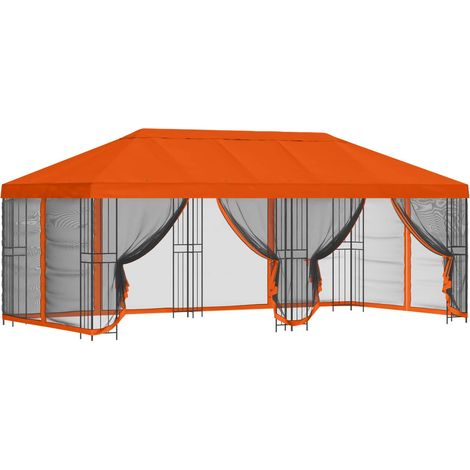 Gazebo con pareti laterali 6 x 3 m Arancione vidaXL (1/5)