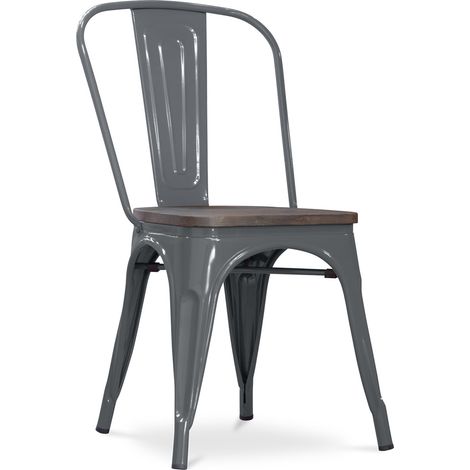 Silla de Comedor - Diseño Industrial - Madera y Acero - Nueva edición - Stylix