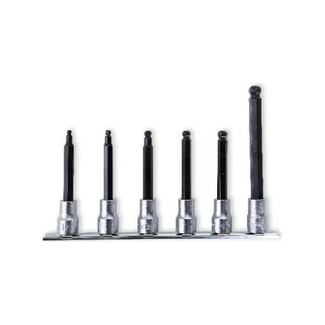 Beta 910BP/SB6L Jeu de douilles 3/8" hexagonales mâles avec embout sphérique 6 pcs.