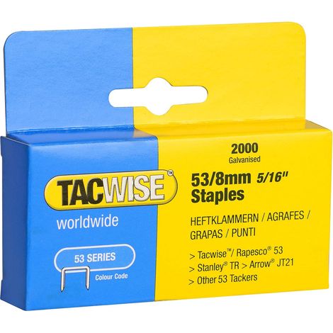 Tacwise 0335 Punti Galvanizzati, Tipo 53/8 mm, Confezione da 2000 (1/2)