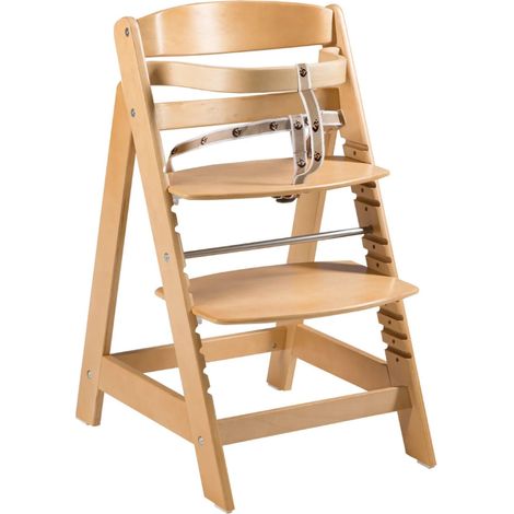 roba Seggiolone Sit Up Click Evolutivo - con Sistema di Cinture - con Poggiapiedi - Reclinabile - con Chiusura a Scatto - Legno Naturale (1/5)