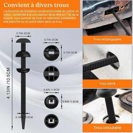 Universelle Attache de Câble de Voiture Renforcé Serre-câbles Nylon (1/3)