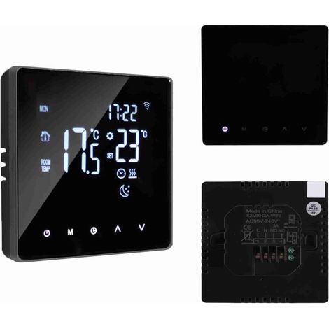 Graffiti wifi Smart Water Heating Thermostat, LCD Backlit Touch Screen APP Control Weekly Programming Black WIFI Water Heating 3A (1/4)