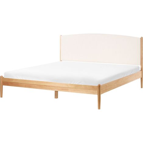 Letto minimalista con rete a doghe e testiera imbottita 180x200 cm Clairac