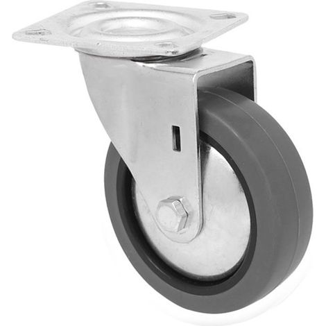 Roue de Mobilier 40 mm Caoutchouc Gris Plaque 46x46 (1/2)