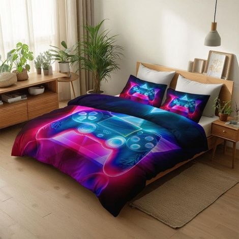 Housse de Couette - 220 x 240 cm - Réversible avec Fermeture Éclair - Parure de Lit Respirante - 1 Pièce (1/5)