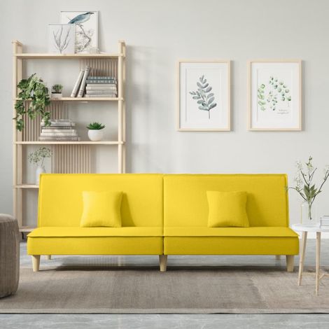 Schlafsofa Hellgelb Stoff