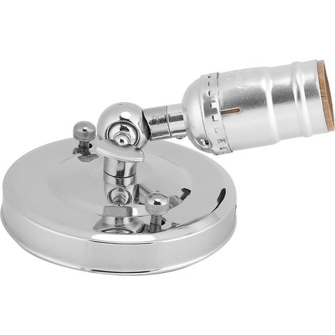 Douille E27 vintage pour applique murale avec interrupteur, idéale pour la décoration intérieure (220 V, argentée). (1/5)