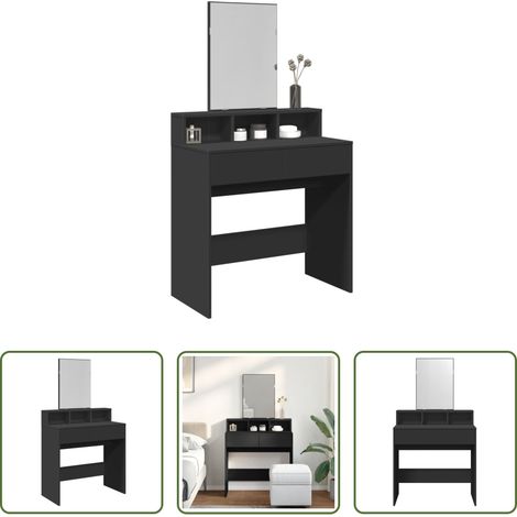 Rangement chambre - Coiffeuse avec miroir noir 80x41x144,5 cm (1/5)