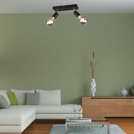 Spot plafond RL Vannes noir/chrome 2xE27 40W IP20 dim. (1/4)