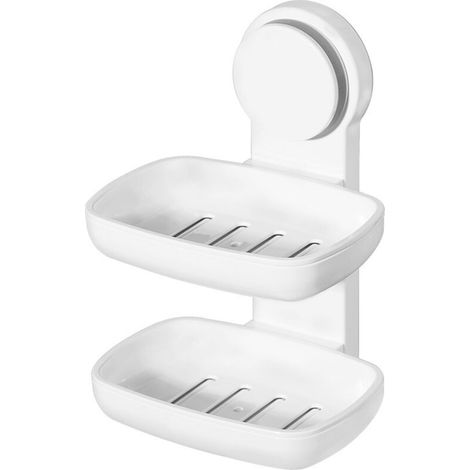 Portasapone, porta sapone, porta spugna, robusto per doccia, vasca da bagno e lavello da cucina, non richiede foratura, rimovibile -Crezuo