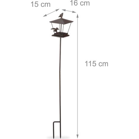 Mangiatoia per uccelli decorazione giardino 50 x 20 x 20 cm pratica design antico in ghisa di ferro 130013306