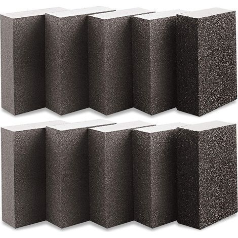 TAISHENGDA-Éponge De Ponçage 10 Pièces Grain 1000-1200 Blocs De Ponçage 70 X 100 X 25 Mm Utilisation Humide Et Sèche Pour Bois Métal Peinture Lavable Et Réutilisable (1/5)