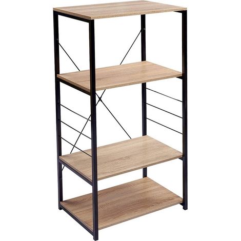 WOLTU Scaffale per Cucina 4 Ripiani Mensola da Cucina Scaffalature 60x40x123.5cm Rovere