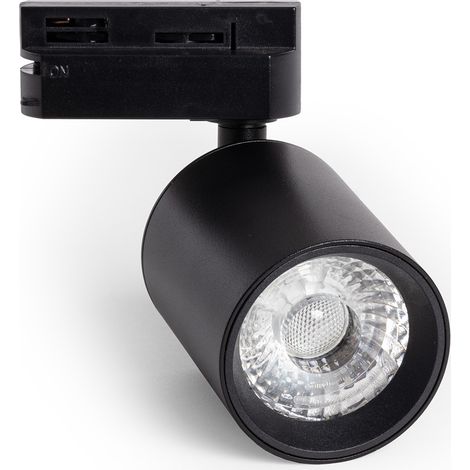LEDKIA – Spot LED sur rail monophasé 10W dimmable noir – Éclairage orientable – Angle 15º – Aluminium haute qualité – 4000K blanc neutre (1/5)