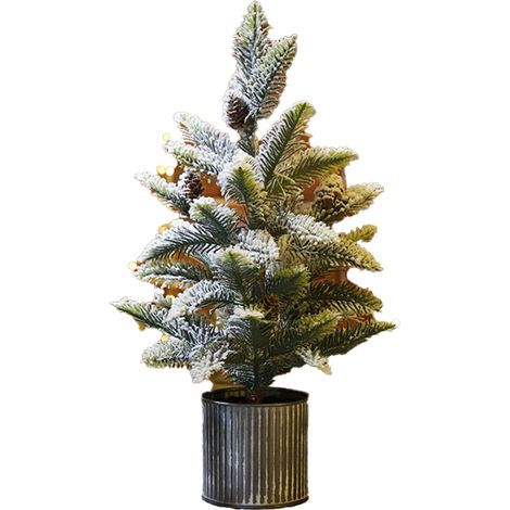Arbre De Noël Artificiel - Arbre De Cèdre De Bureau Avec Lumière LED USB - Décoration Intérieure Pour Table Et Cheminée - 1 Pièce (1/5)