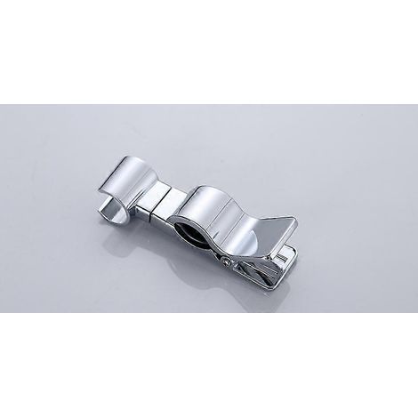Support de douche coulissant, support de douchette à main 22-25 mm, support de douche à clip auto-adhésif, support de douche réglable (noir) argent (1/5)