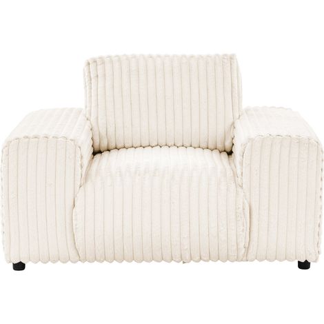 CAISA - Fauteuil en velours côtelé - Beige
