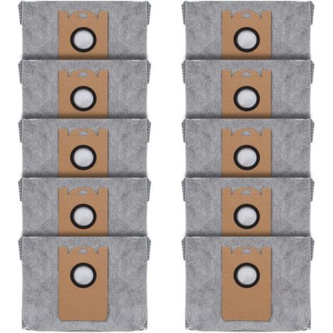 Lot de 10 sacs à poussière pour eufy RoboVac L35 Hybrid/L35 Hybrid+ LR30 Hybrid/LR30 LR20 Station de vidange automatique, système de filtration à 4 couches avec tissu à charbon actif pour éliminer les (1/3)